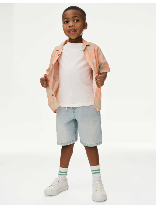 Marks & Spencer Dvoudílná sada košile a trička s potiskem, z čisté bavlny Marks & Spencer