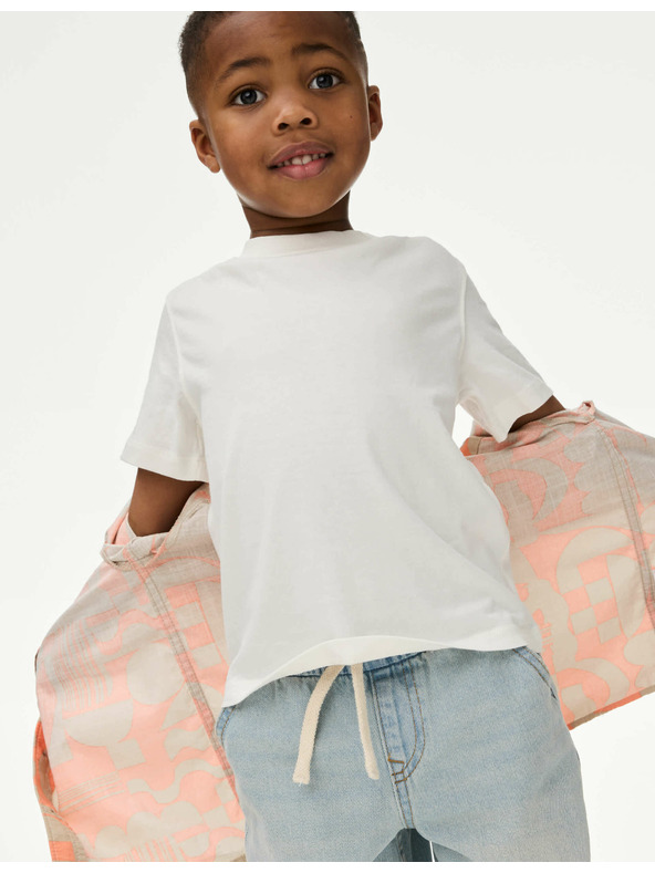 Marks & Spencer Dvoudílná sada košile a trička s potiskem, z čisté bavlny Marks & Spencer