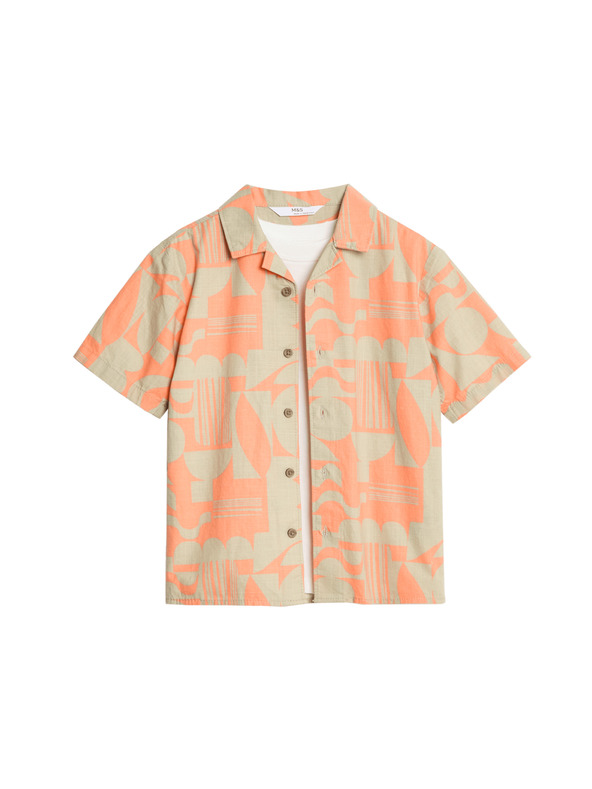 Marks & Spencer Dvoudílná sada košile a trička s potiskem, z čisté bavlny Marks & Spencer