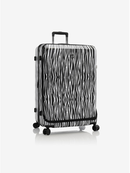 Heys Bílo-černý cestovní kufr se zvířecím vzrorem Heys EZ Fashion L Zebra