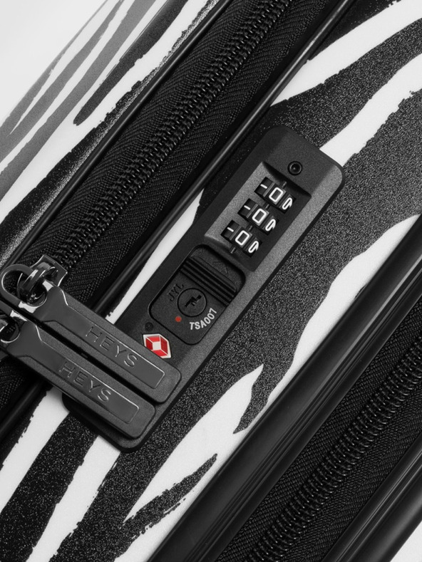 Heys Bílo-černý cestovní kufr se zvířecím vzrorem Heys EZ Fashion L Zebra