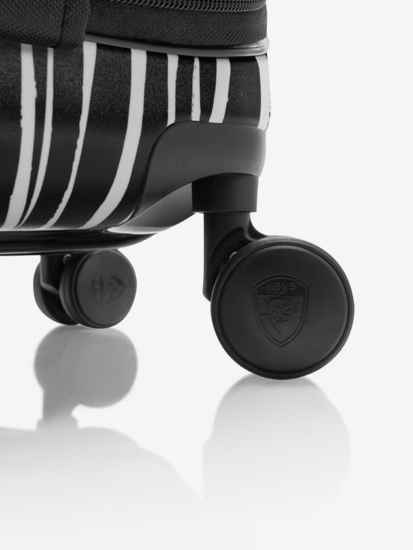 Heys Bílo-černý cestovní kufr se zvířecím vzrorem Heys EZ Fashion L Zebra