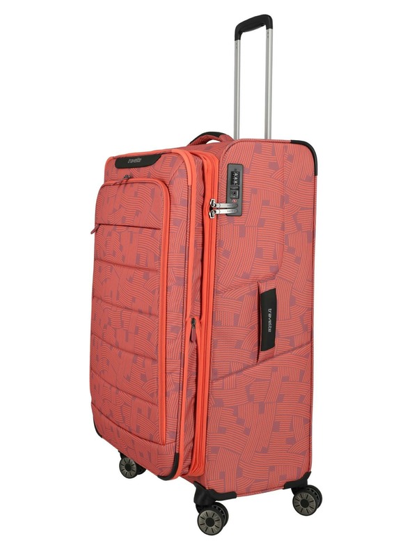 Travelite Cestovní kufr Travelite Skaii 4w L Print Peach