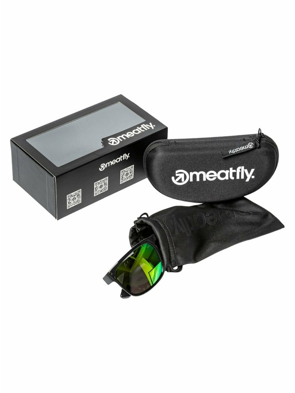 Meatfly Meatfly sluneční polarizační brýle Gammy Black Glossy/Green | Černá | Velikost