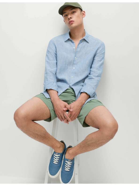 Marks & Spencer Košile z čistého lnu Marks & Spencer modrá