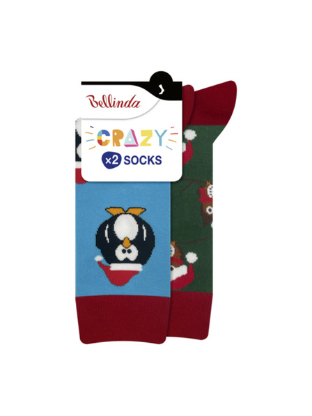 Bellinda CRAZY SOCKS 2x - Veselé ponožky 2 páry - light blue - green