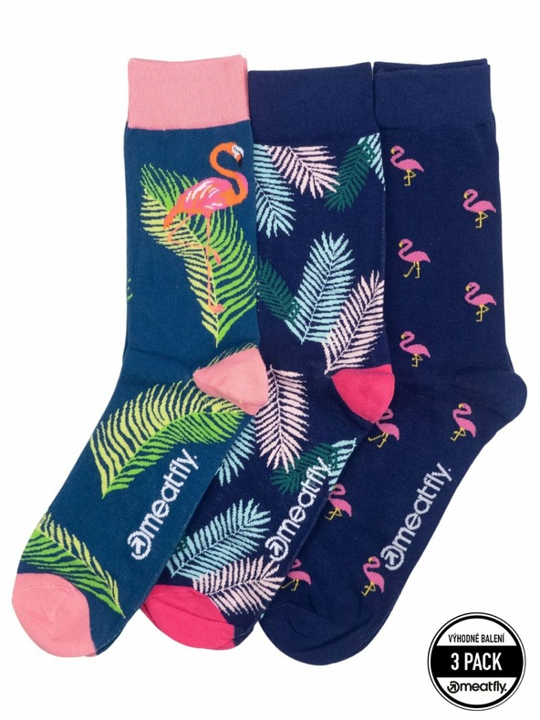 Meatfly Meatfly ponožky Lexy Triple Pack Flamingo | Mnohobarevná | Velikost