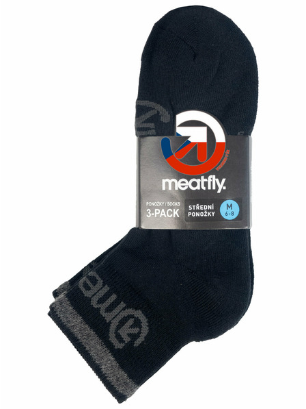 Meatfly Meatfly ponožky Middle Triple pack Black | Černá | Velikost