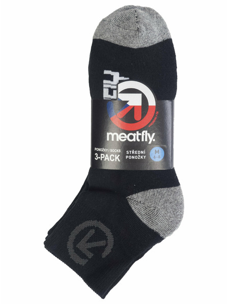 Meatfly Meatfly ponožky Middle Triple pack Bike Black | Černá | Velikost