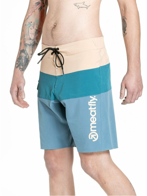 Meatfly Meatfly pánské plavky Mitch Boardshorts 21" Slate Blue / Latte | Modrá | Velikost