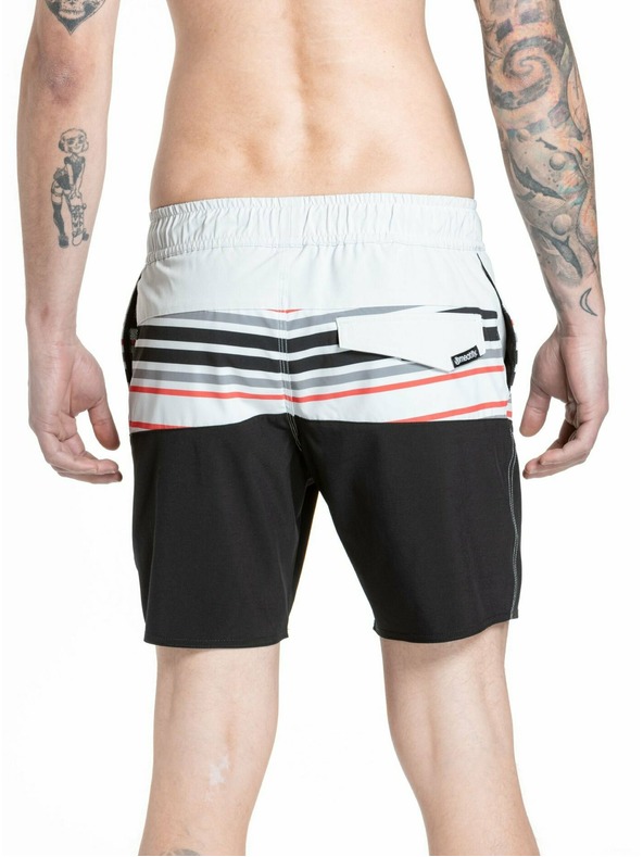 Meatfly Meatfly pánské plavky Keith Boardshorts 17" Light Grey / Red Orange | Šedá | Velikost