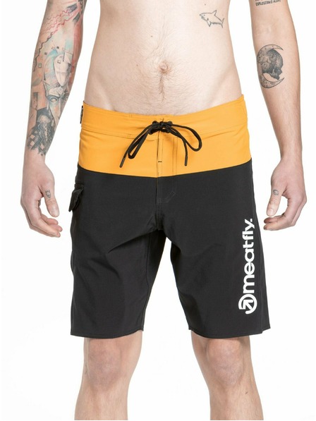 Meatfly Meatfly pánské plavky Mitch Boardshorts 21" Yellow / Black | Žlutá | Velikost