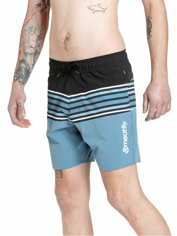 Meatfly Meatfly pánské plavky Keith Boardshorts 17" Slate Blue | Modrá | Velikost