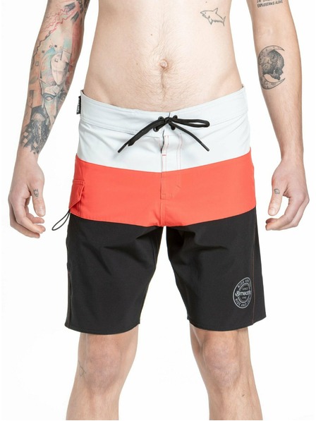 Meatfly Meatfly pánské plavky Mitch Boardshorts 21" Red Orange / Black | Červená | Velikost