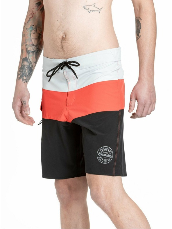 Meatfly Meatfly pánské plavky Mitch Boardshorts 21" Red Orange / Black | Červená | Velikost