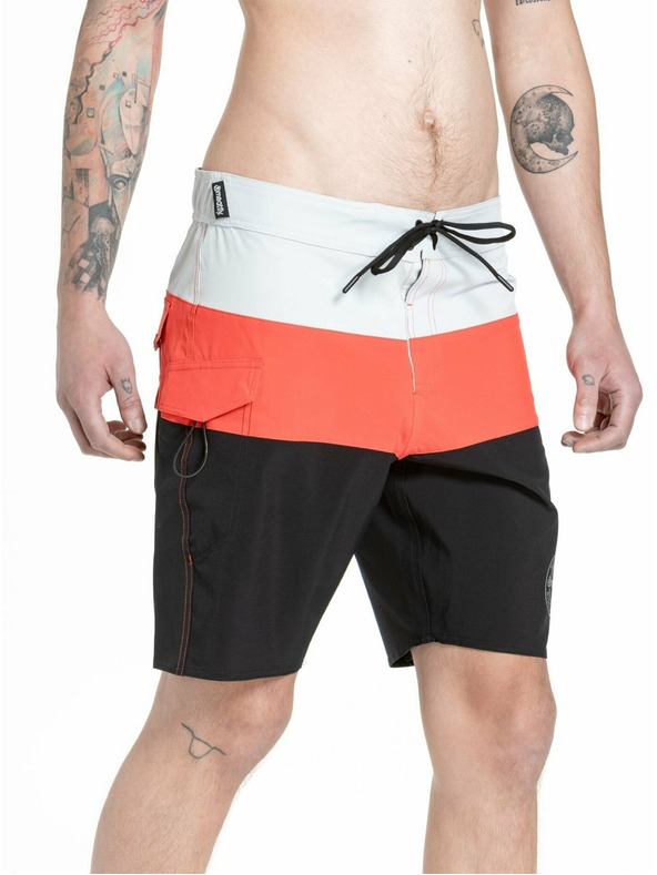 Meatfly Meatfly pánské plavky Mitch Boardshorts 21" Red Orange / Black | Červená | Velikost