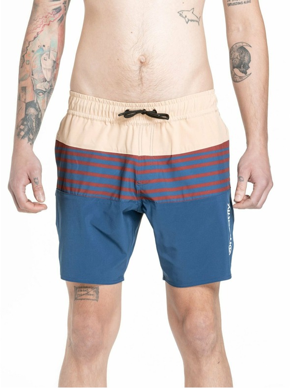 Meatfly Meatfly pánské plavky Keith Boardshorts 17" Navy / Latte | Modrá | Velikost