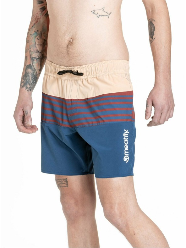 Meatfly Meatfly pánské plavky Keith Boardshorts 17" Navy / Latte | Modrá | Velikost