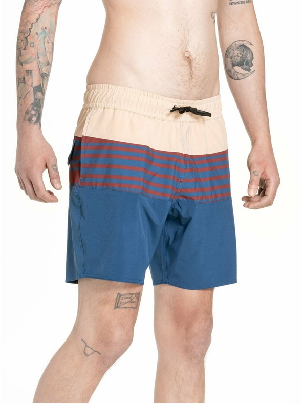Meatfly Meatfly pánské plavky Keith Boardshorts 17" Navy / Latte | Modrá | Velikost