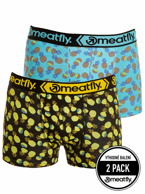 Meatfly Meatfly pánské boxerky Balboa Boxershorts Double Pack Pineapple | Černá | Velikost