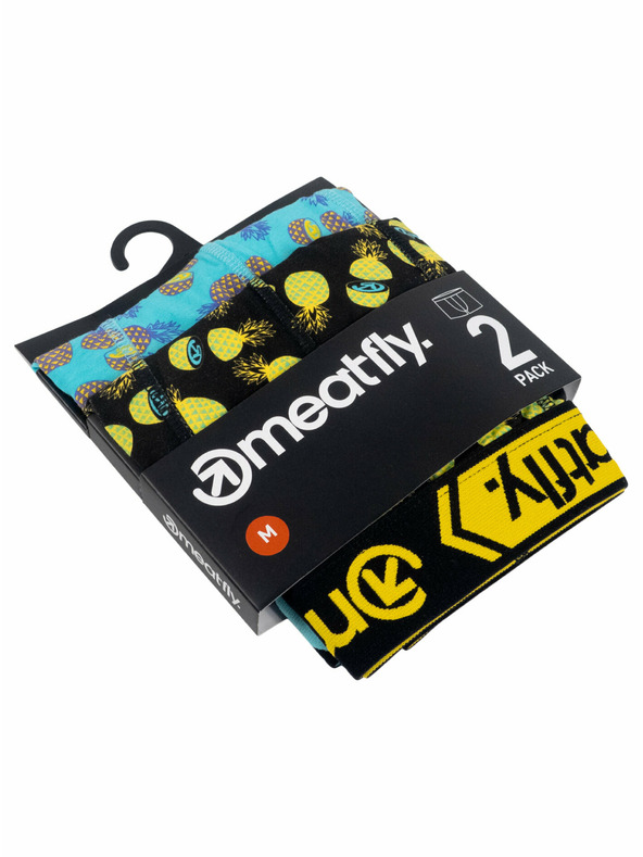 Meatfly Meatfly pánské boxerky Balboa Boxershorts Double Pack Pineapple | Černá | Velikost