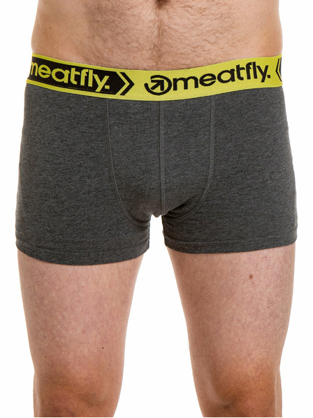 Meatfly Meatfly pánské boxerky Balboa Boxershorts Double Pack Grey Heather/Black | Černá | Velikost