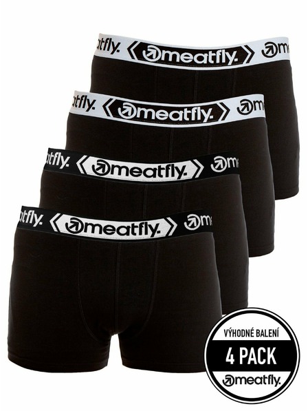 Meatfly Meatfly pánské boxerky Balboa Boxershorts Four Pack Black/Black | Černá | Velikost