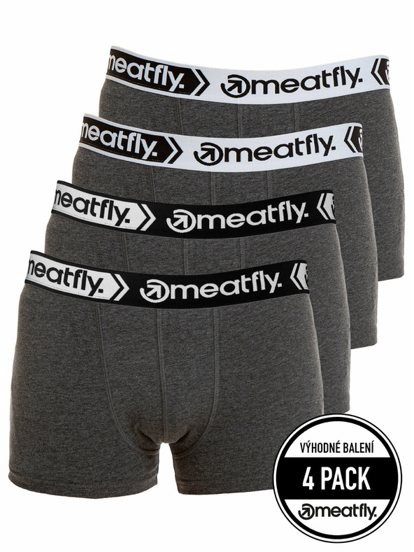 Meatfly Meatfly pánské boxerky Balboa Boxershorts Four Pack Grey Heather | Šedá | Velikost