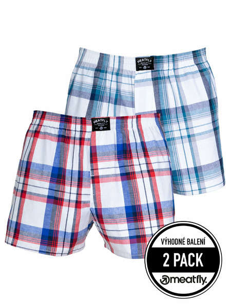 Meatfly Meatfly pánské boxerky Doug White Red / Blue