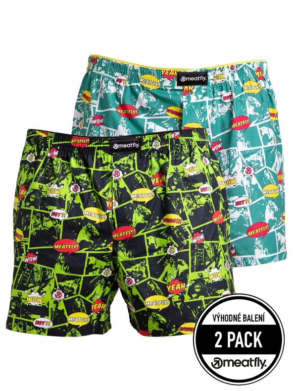 Meatfly Meatfly pánské boxerky Agostino Green Comics | Zelená | Velikost