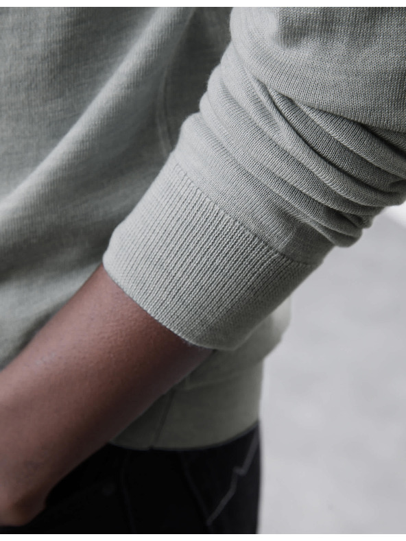 Marks & Spencer Svetr s krátkým zipem z vlny merino Marks & Spencer šedá