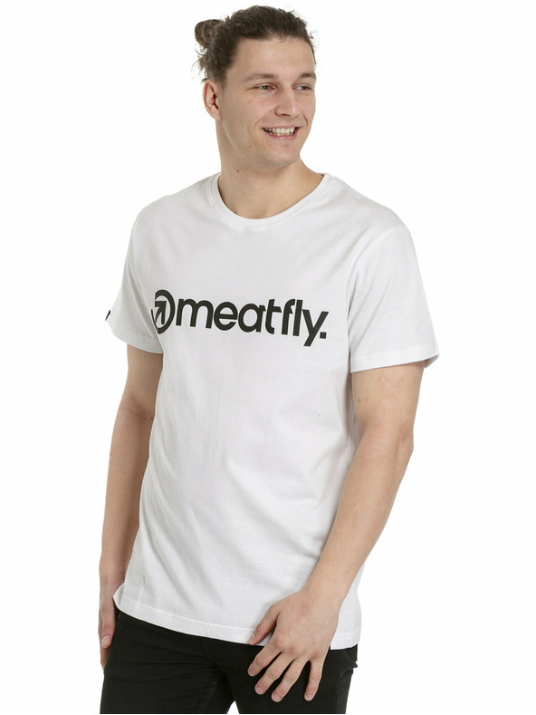 Meatfly Meatfly pánské tričko MF Logo White | Bílá | Velikost M | 100% bavlna