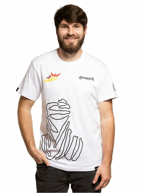 Meatfly Meatfly pánské tričko Big Shock Dakar White | Bílá | Velikost M | 100% bavlna