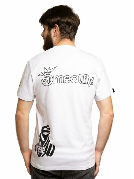 Meatfly Meatfly pánské tričko Big Shock Dakar White | Bílá | Velikost M | 100% bavlna