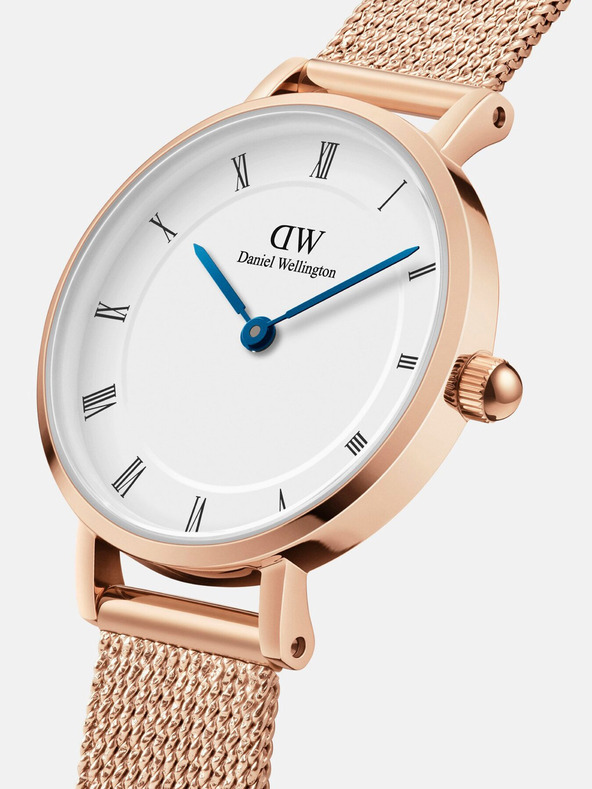 Daniel Wellington Růžovo-zlaté dámské hodinky Daniel Wellington mesh Petite Melrose