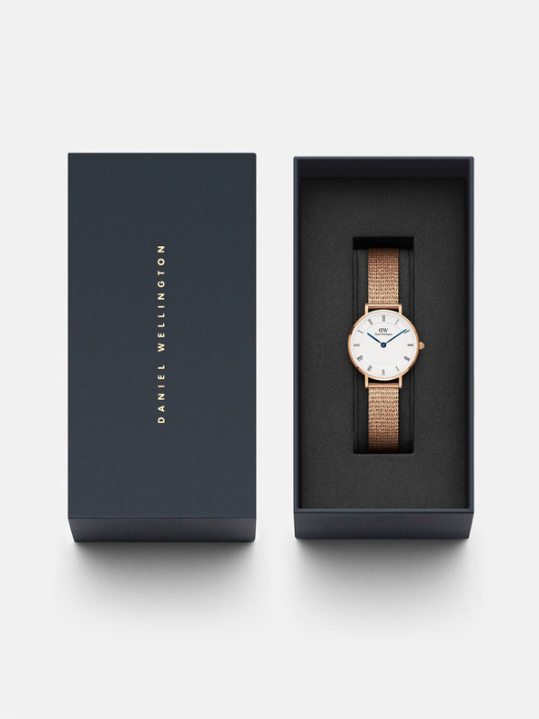 Daniel Wellington Růžovo-zlaté dámské hodinky Daniel Wellington mesh Petite Melrose