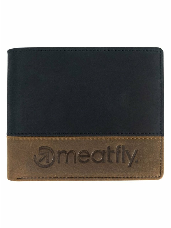 Meatfly Meatfly kožená peněženka Eddie Premium Black/Oak | Černá | Velikost