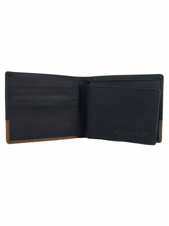 Meatfly Meatfly kožená peněženka Eddie Premium Black/Oak | Černá | Velikost