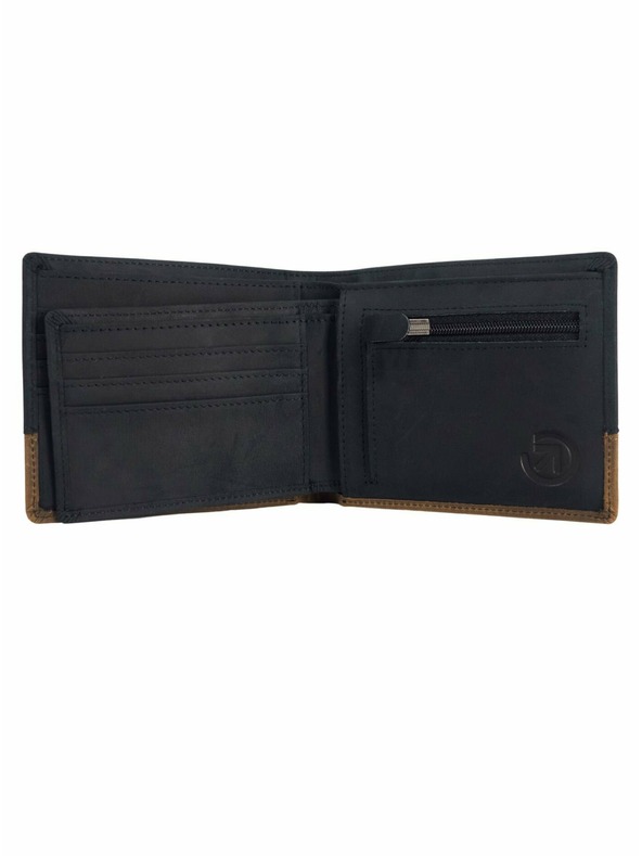 Meatfly Meatfly kožená peněženka Eddie Premium Black/Oak | Černá | Velikost
