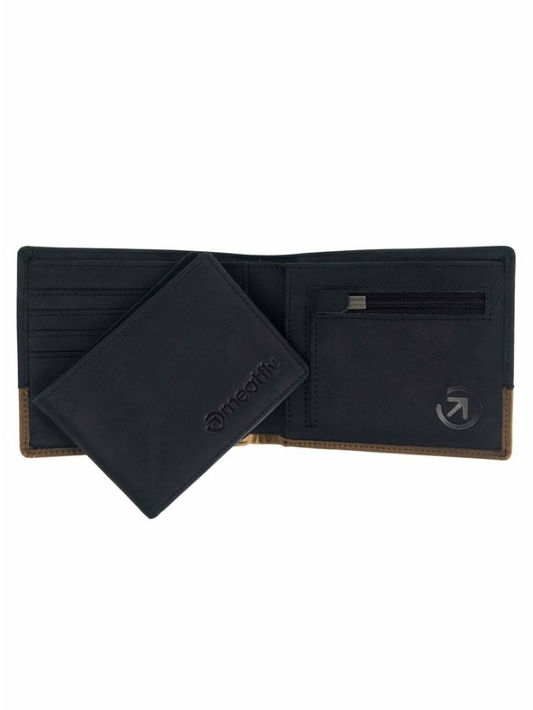 Meatfly Meatfly kožená peněženka Eddie Premium Black/Oak | Černá | Velikost