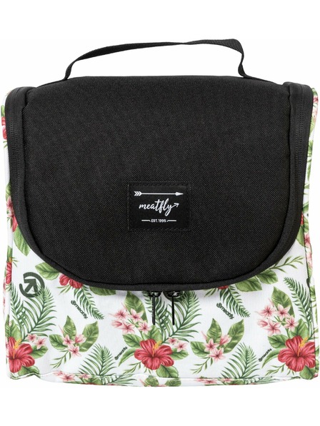 Meatfly Meatfly toaletní taška Cara White Tropical | Černá | Objem 6 L