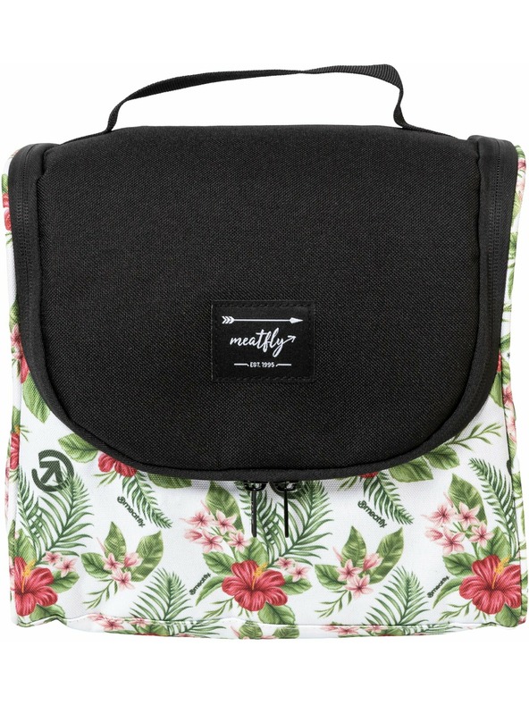 Meatfly Meatfly toaletní taška Cara White Tropical | Černá | Objem 6 L