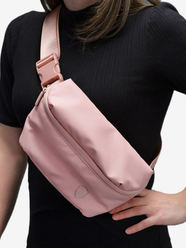 Heys Růžová dámská ledvinka Heys Puffer Mini Waist Bag Rose