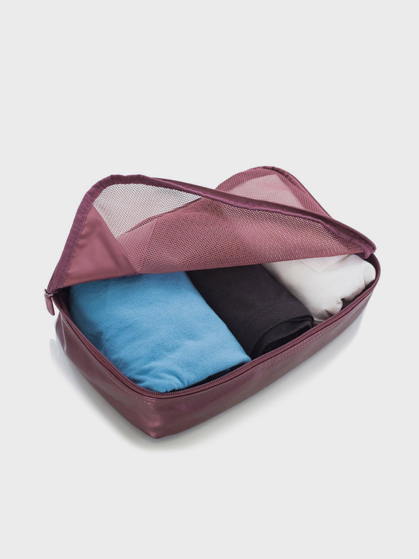 Heys Sada pěti cestovních taštiček v tmavě růžové barvě Heys Metallic Packing Cube 5pc