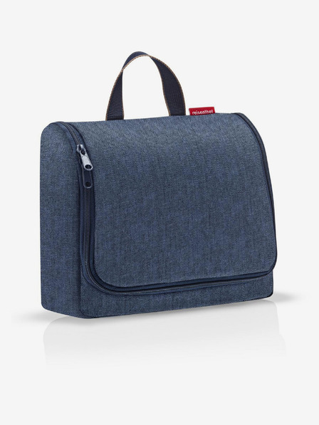 Reisenthel Tmavě mdorá kosmetická taška Reisenthel Toiletbag XL Herringbone Dark Blue