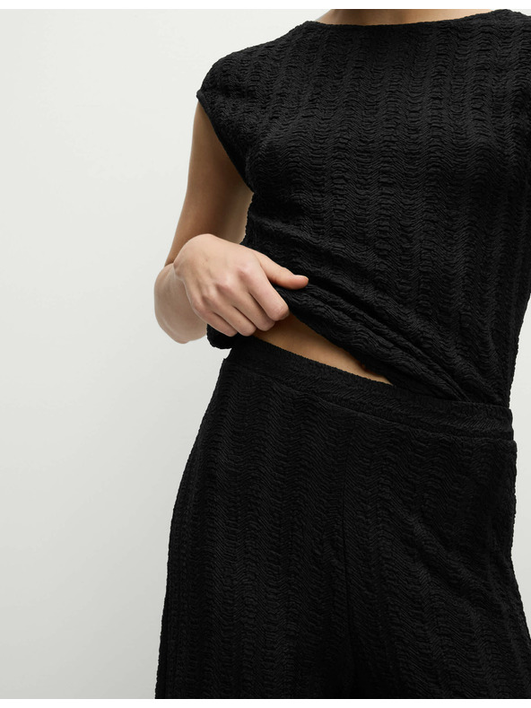 Marks & Spencer Texturované kalhoty se širokými nohavicemi Marks & Spencer