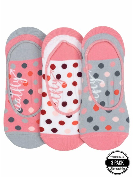 Meatfly Meatfly ponožky Low Socks Triple Pack Grey / Pink | Růžová | Velikost