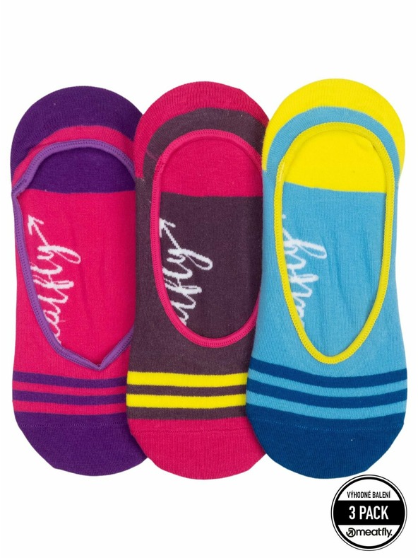 Meatfly Meatfly ponožky Low Socks Triple Pack Blue | Modrá | Velikost