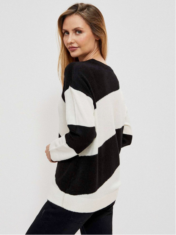Moodo Bílo-černý dámský svetr Moodo