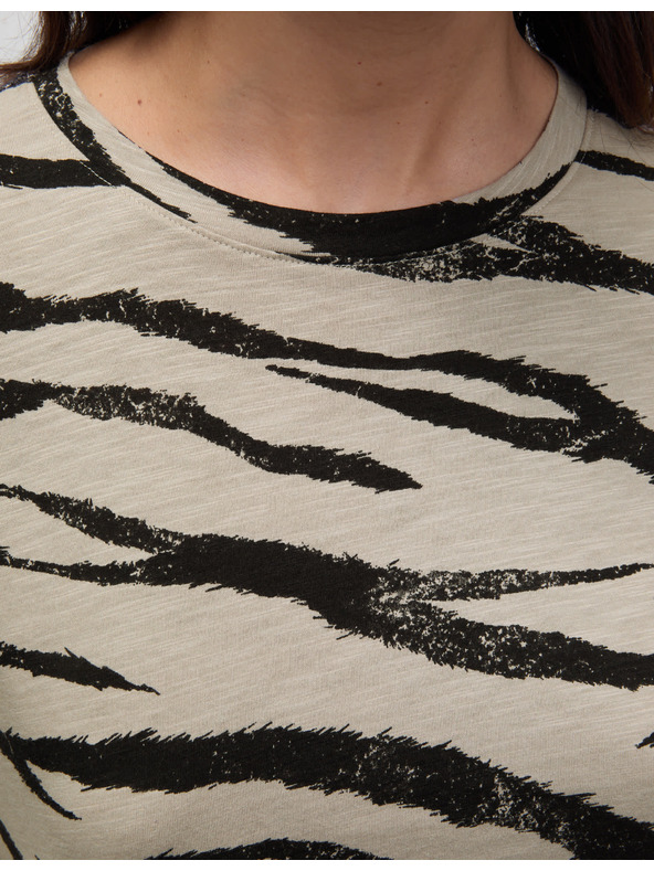 Marks & Spencer Tričko s potiskem, ze směsi bavlny a modalu Marks & Spencer béžová